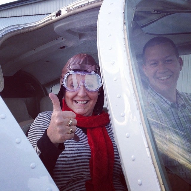 couple sitting in plane