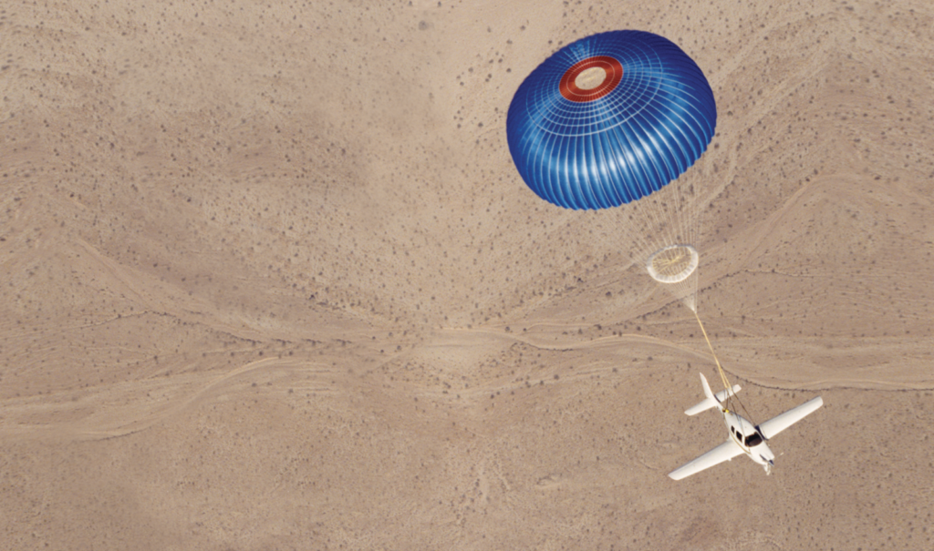 plane with parachute