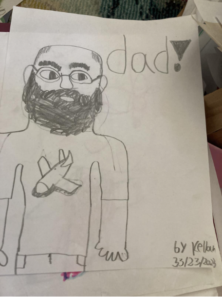 kid drawing of a dad