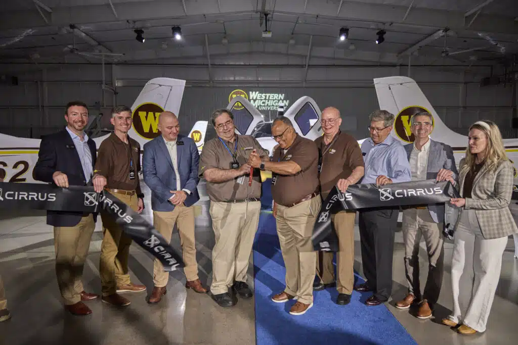 Western Michigan cuts ribbon at cirrus hangar 